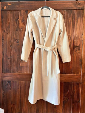 Belted Cream Trench Coat